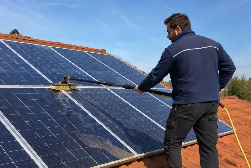 Nettoyage et entretien de panneaux solaires à Ortaffa